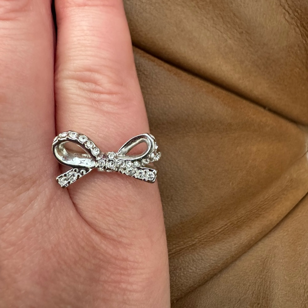 Kate Spade Silver Crystal Bow Ring